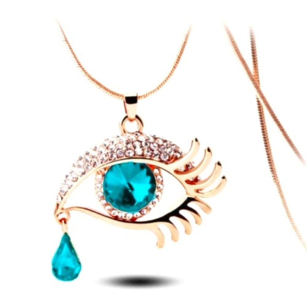 Eye with Teardrop Pendant Necklace